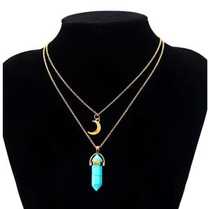 !! 5 FOR $25 !! Stone Moon Choker Necklace